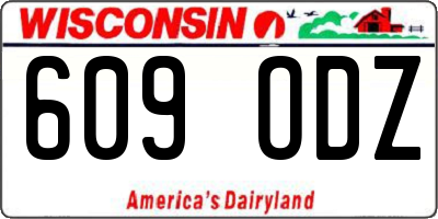 WI license plate 609ODZ