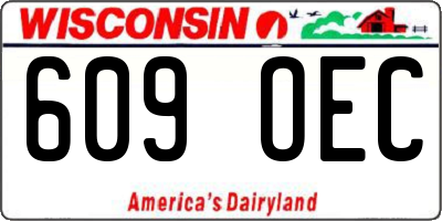 WI license plate 609OEC