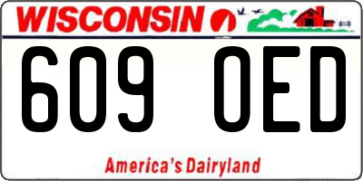 WI license plate 609OED