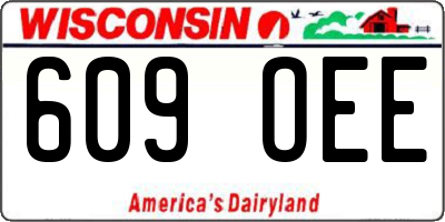 WI license plate 609OEE