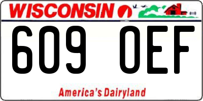 WI license plate 609OEF