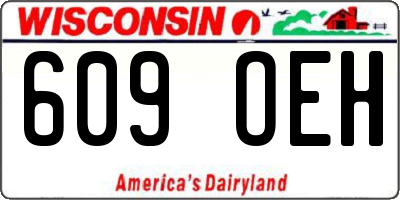 WI license plate 609OEH