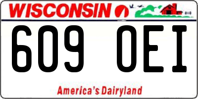 WI license plate 609OEI
