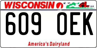 WI license plate 609OEK