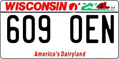 WI license plate 609OEN