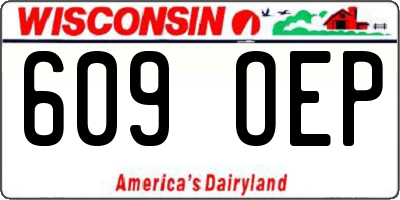 WI license plate 609OEP