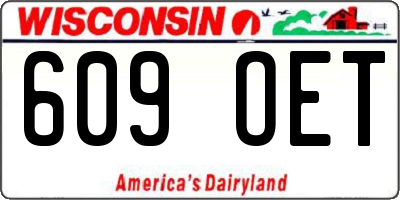 WI license plate 609OET
