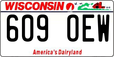 WI license plate 609OEW