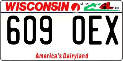 WI license plate 609OEX