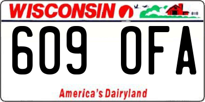 WI license plate 609OFA