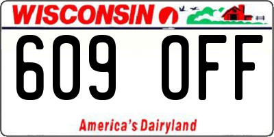 WI license plate 609OFF