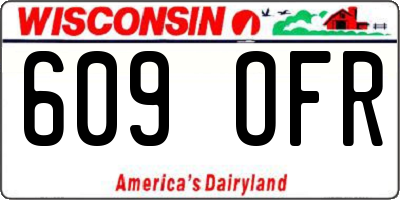 WI license plate 609OFR