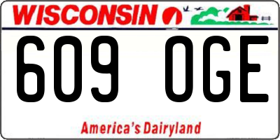 WI license plate 609OGE