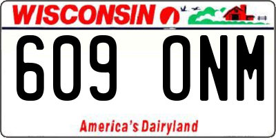 WI license plate 609ONM