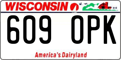 WI license plate 609OPK
