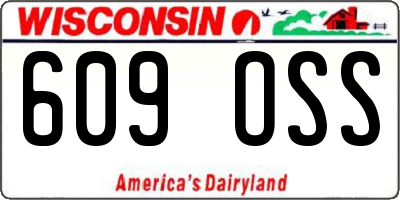 WI license plate 609OSS