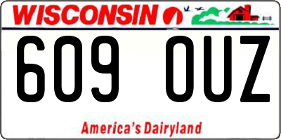 WI license plate 609OUZ