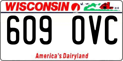WI license plate 609OVC