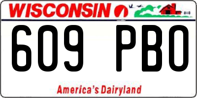 WI license plate 609PBO