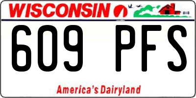 WI license plate 609PFS