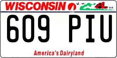 WI license plate 609PIU