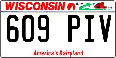 WI license plate 609PIV
