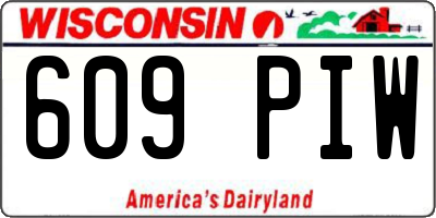 WI license plate 609PIW