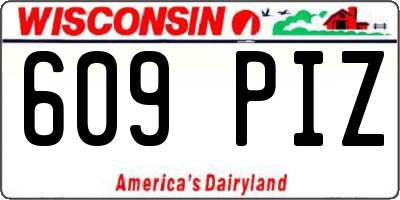 WI license plate 609PIZ