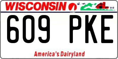 WI license plate 609PKE