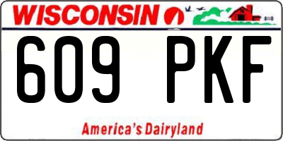 WI license plate 609PKF