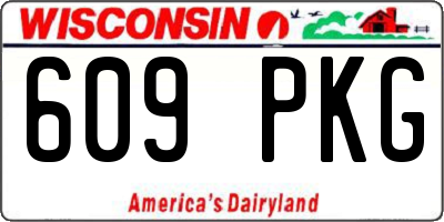 WI license plate 609PKG