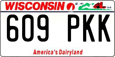 WI license plate 609PKK