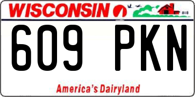 WI license plate 609PKN