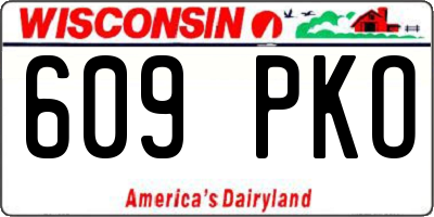 WI license plate 609PKO