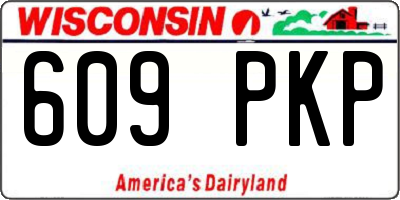 WI license plate 609PKP