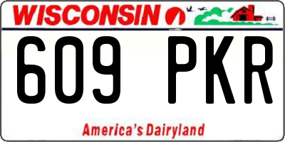 WI license plate 609PKR