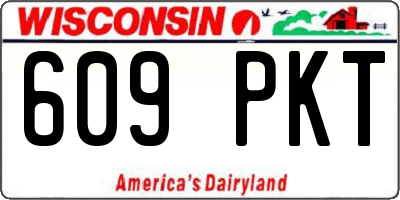 WI license plate 609PKT