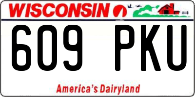 WI license plate 609PKU