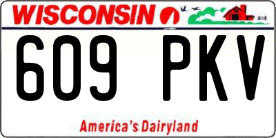 WI license plate 609PKV