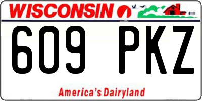 WI license plate 609PKZ