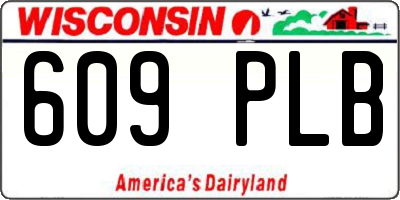 WI license plate 609PLB