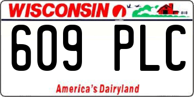 WI license plate 609PLC