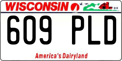 WI license plate 609PLD