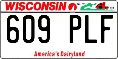 WI license plate 609PLF