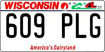 WI license plate 609PLG