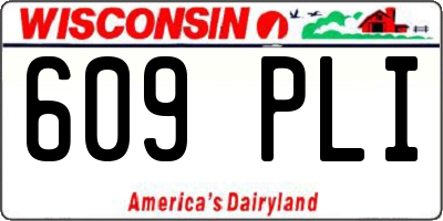 WI license plate 609PLI