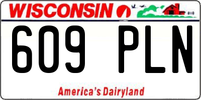 WI license plate 609PLN