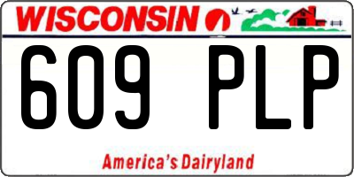 WI license plate 609PLP