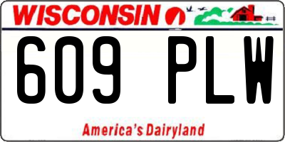 WI license plate 609PLW