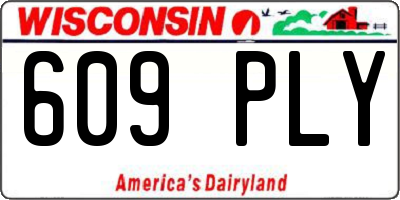 WI license plate 609PLY